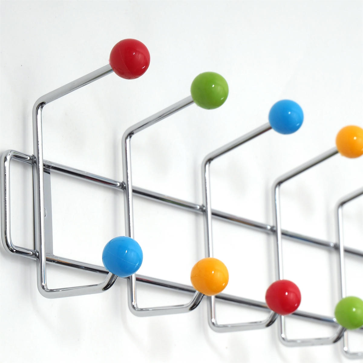 GARDEROBENLEISTE Colour Ball 12 Haken, bunte Kugeln Silber - Multicolor, Metall (50/15/6cm) - DESIGN DELIGHTS