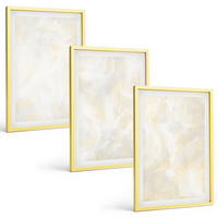 BILDER SET 3er Set - 40x60 cm Goldrahmen - Helles Strukturfarbendesign - Goldfarben, Kunststoff (40/60cm) - TULUP