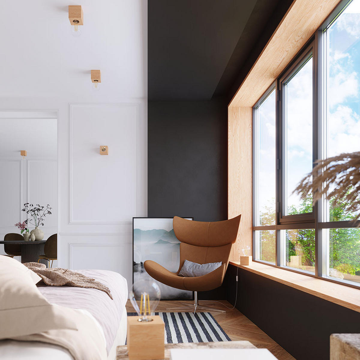 TISCHLEUCHTE ARIZ Holzoptik Braun - Braun, Holz (10/10/10cm)