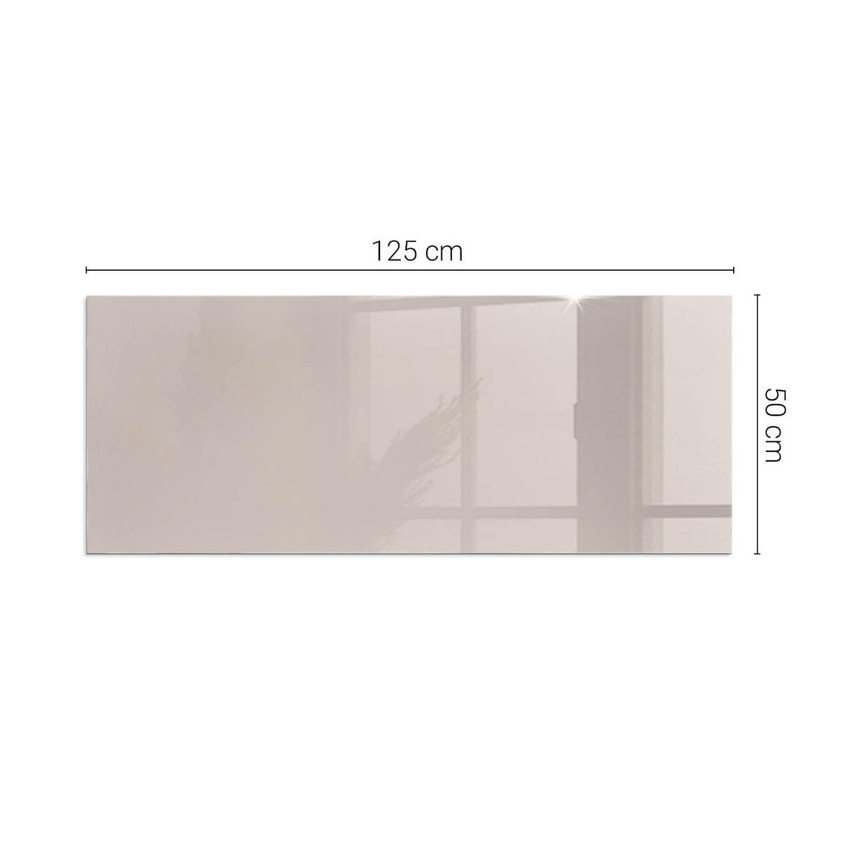 GLASPLATTE für Kamin 125x50 cm Beige - Beige, Glas (125/50/0.4cm) - ArtPrintCave