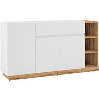 KOMMODE Bristol weiß / Evoke Eiche 163 / 40 / 86cm - Eichefarben/Weiß, Holz/Holzwerkstoff (163/86/40cm) - Feldmann-Wohnen