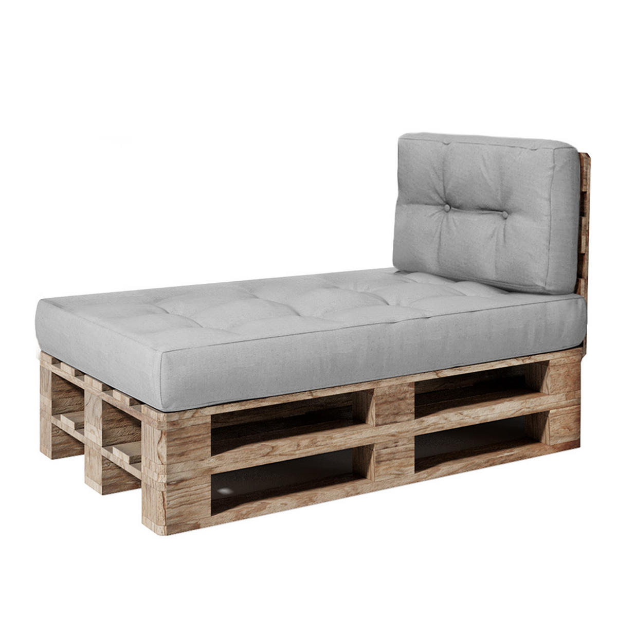 PALETTENKISSEN SET Grau 2 Teile - Grau, Textil (120/15/80cm) - Vicco