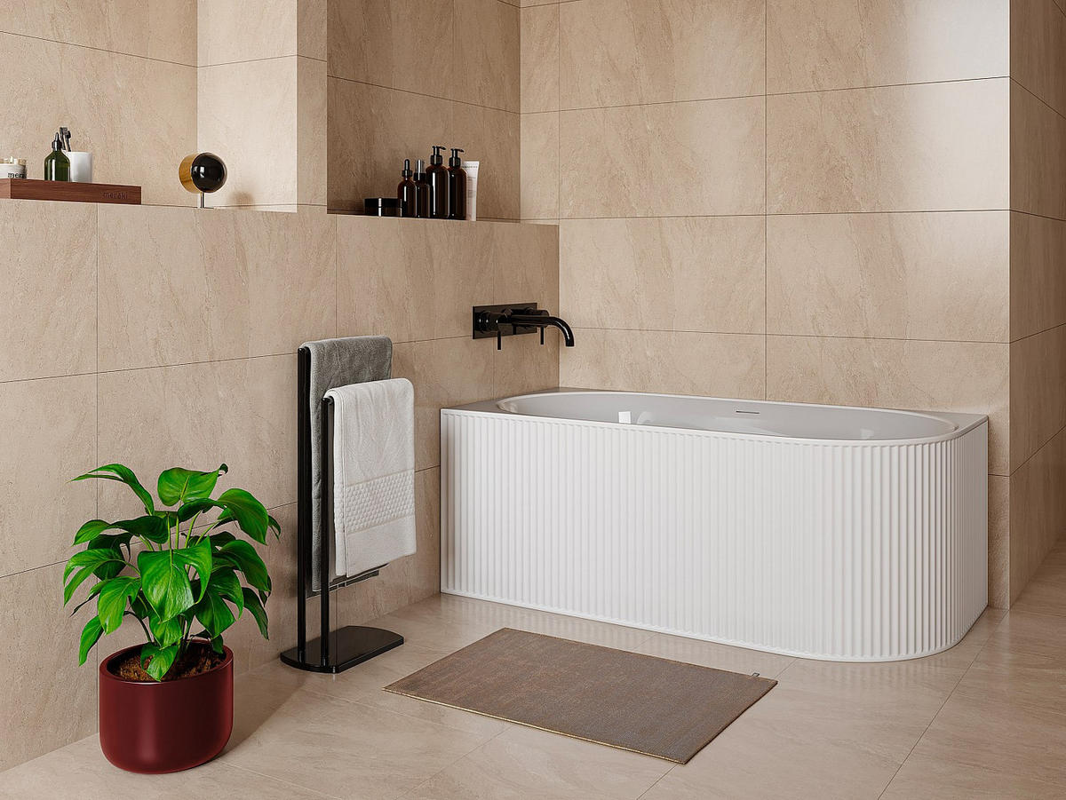 BADEWANNE (Standard) - 1 -Sitzer - Acryl - weiß - BARBORI - Weiß, Kunststoff (170/60/80cm) - Vente-Unique
