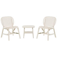 BISTRO-SET Cremeweiß Sicelle - Weiß, Kunststoff - Beliani