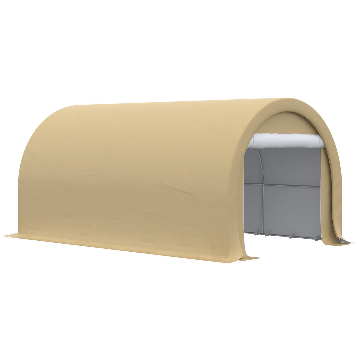 CARPORT DE-12612 500/300/240 cm 190 g/m² mit abnehmbaren Seitenwänden Beige - Beige, Kunststoff (300/240/500cm) - ComfortXL