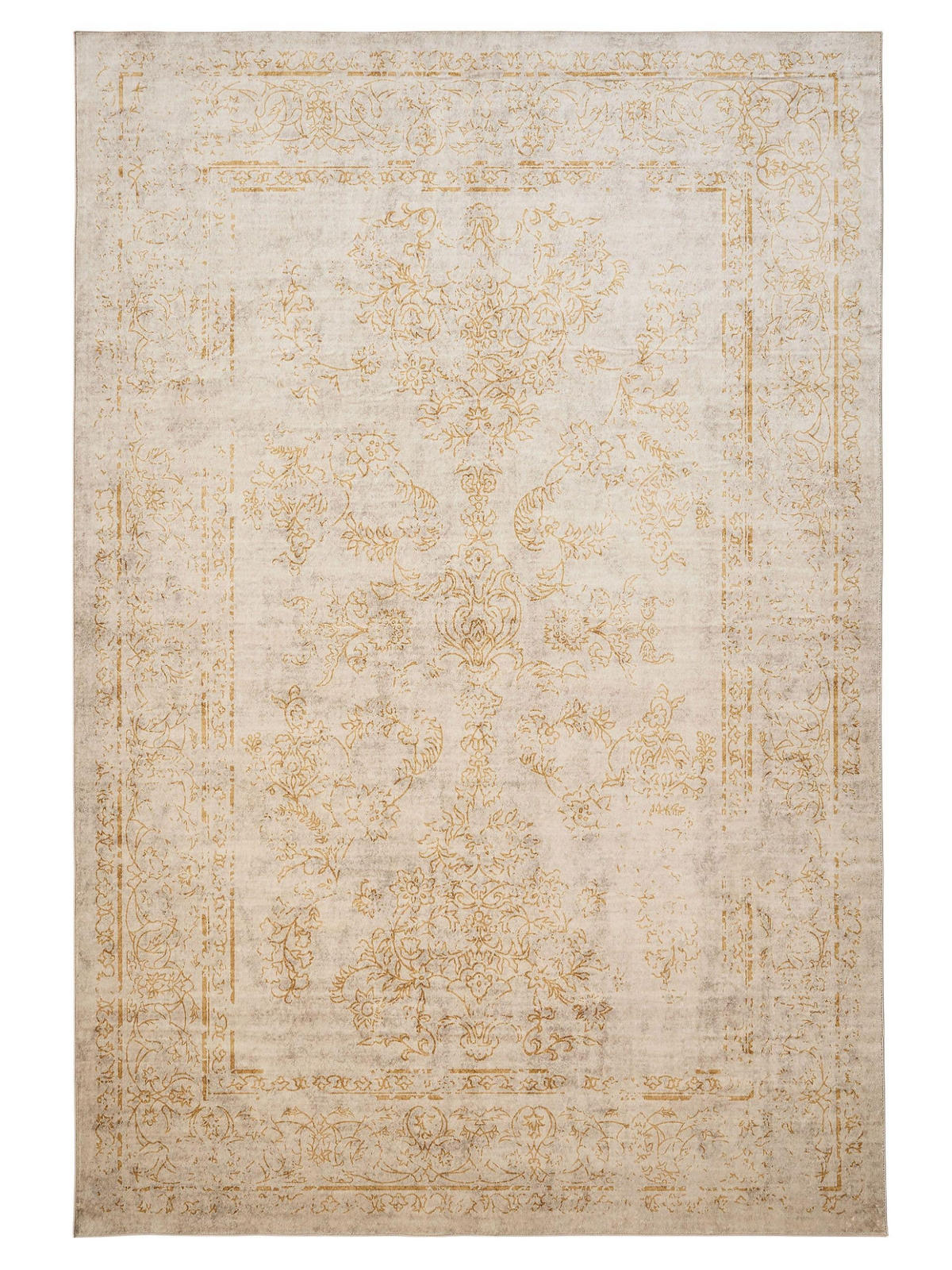 VINTAGE-TEPPICH Miray waschbar 80/150 cm - Beige/Gelb, Kunststoff (80/150cm) - benuta Nest