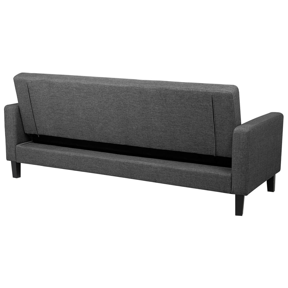 3-SITZER-SCHLAFSOFA Polsterbezug Dunkelgrau Vehkoo - Dunkelgrau, Textil (200/86/77cm) - Beliani