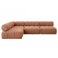 ECKSOFA modulares Sofa Samaro-L2 - 285x190x70 cm Apricot Velours - Koralle, Holzwerkstoff/Textil (285/190cm) - ALTDECOR