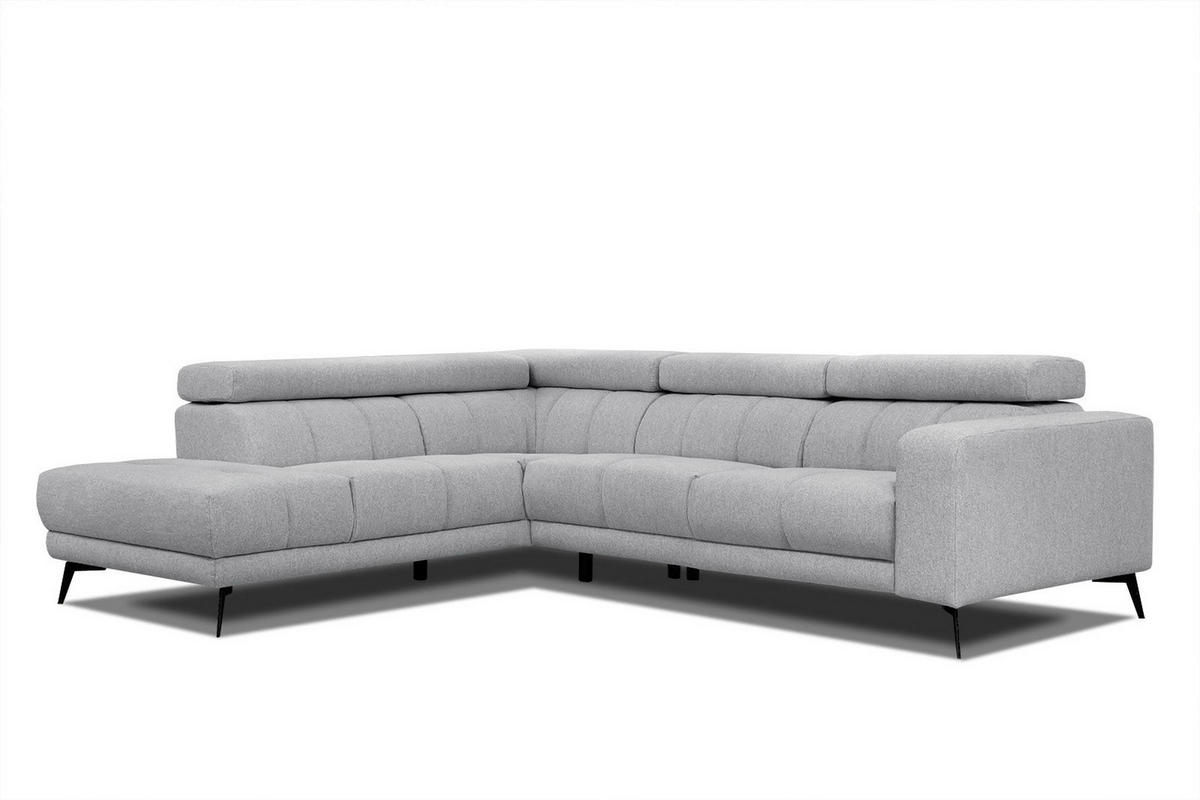 ECKSOFA MORELLO 5-Sitzer, silberfarben - Silberfarben/Schwarz, Holzwerkstoff/Textil (158/269cm) - Courtois Laville