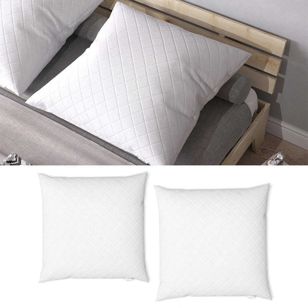 KOPFKISSEN Weiß 80 x 80 cm 2er Set - Weiß, Textil (80/80cm) - VitaliSpa
