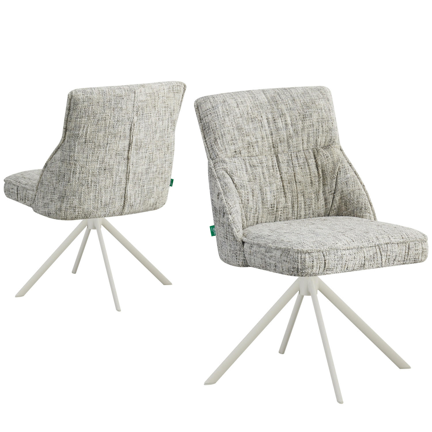 ESSZIMMERSTUHL LINNEA 2er-Set - Hellgrau/Weiß, Textil/Metall (49/84/62cm) - DUBI Möbel