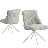 ESSZIMMERSTUHL LINNEA 2er-Set - Hellgrau/Weiß, Textil/Metall (49/84/62cm) - DUBI Möbel