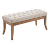 SITZBANK 100/38 cm Stoff creme - Creme/Naturfarben, Holz/Textil (100/46/38cm) - CLP