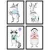 POSTER Set mit 4 Moderne skandinavische Tiere A4 Rahmenlos - Klar, Papier (29.7/3cm) - Nacnic