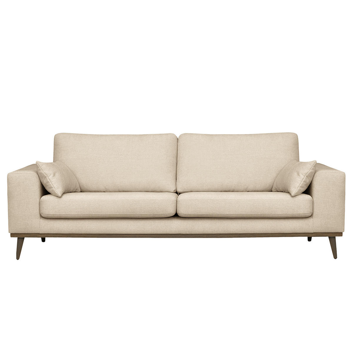 2-SITZER SOFA - Eichefarben/Creme, Eichenholz/Textil (197/81/88cm) - home24