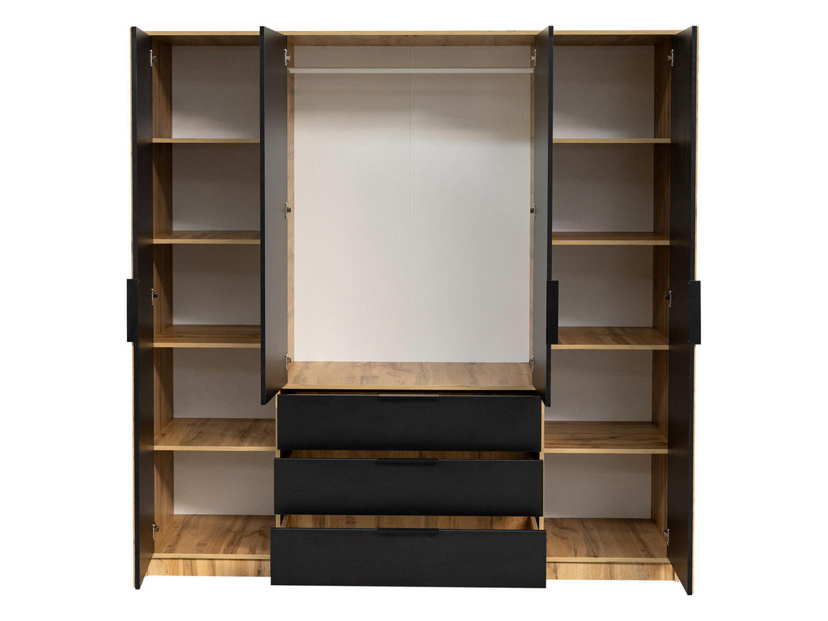 KLEIDERSCHRANK Bali Lux D4 mit Schrankaufsatz - Weiß, Holzwerkstoff/Metall (196/245/58cm) - MIRJAN24