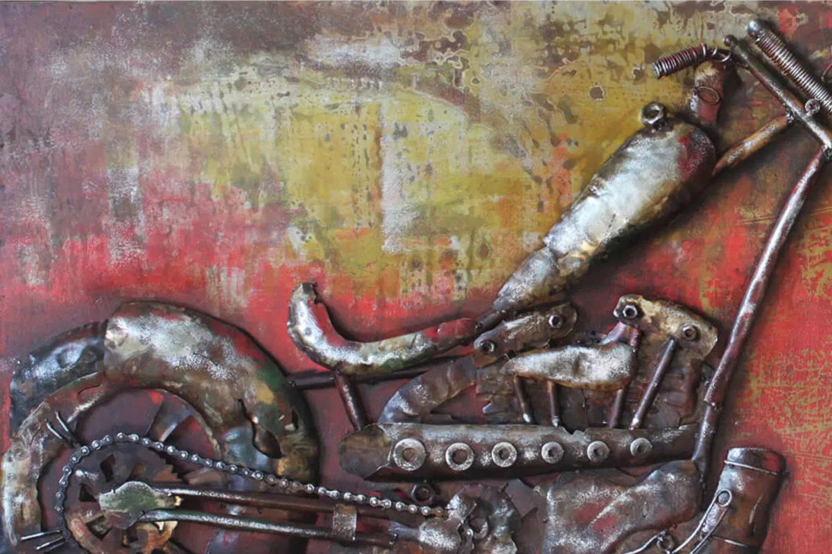 METALLBILD Rot 120/60 cm - Rot, Metall (7.5/60cm) - KUNSTLOFT