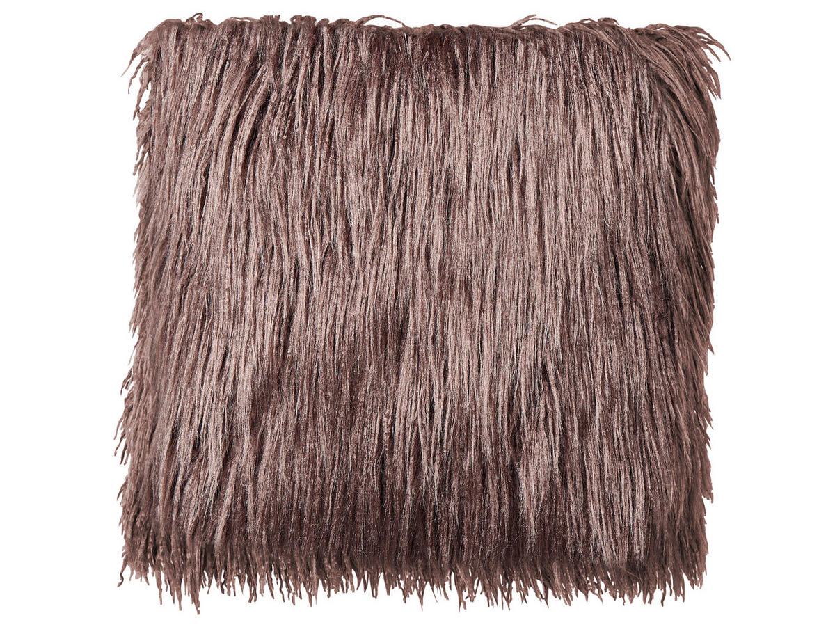 DEKOKISSEN 2er-Set Braun 45/45 cm Corokia - Braun, Kunststoff (45/45cm) - Beliani