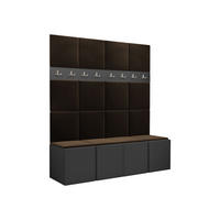 GARDEROBEN-SET Orion V - Graphitfarben/Braun, Holzwerkstoff/Kunststoff (168/186/46cm) - MIRJAN24