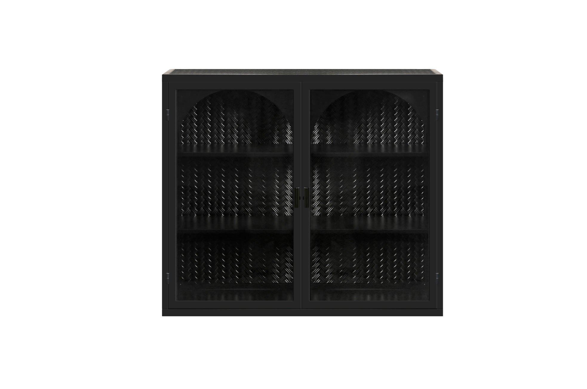 KÜCHENOBERSCHRANK 60/23/70 cm aus Metall und Glas mit 3-stufigem Stauraum Schwarz - Schwarz, Holzwerkstoff (70/60/23cm) - Modenvie