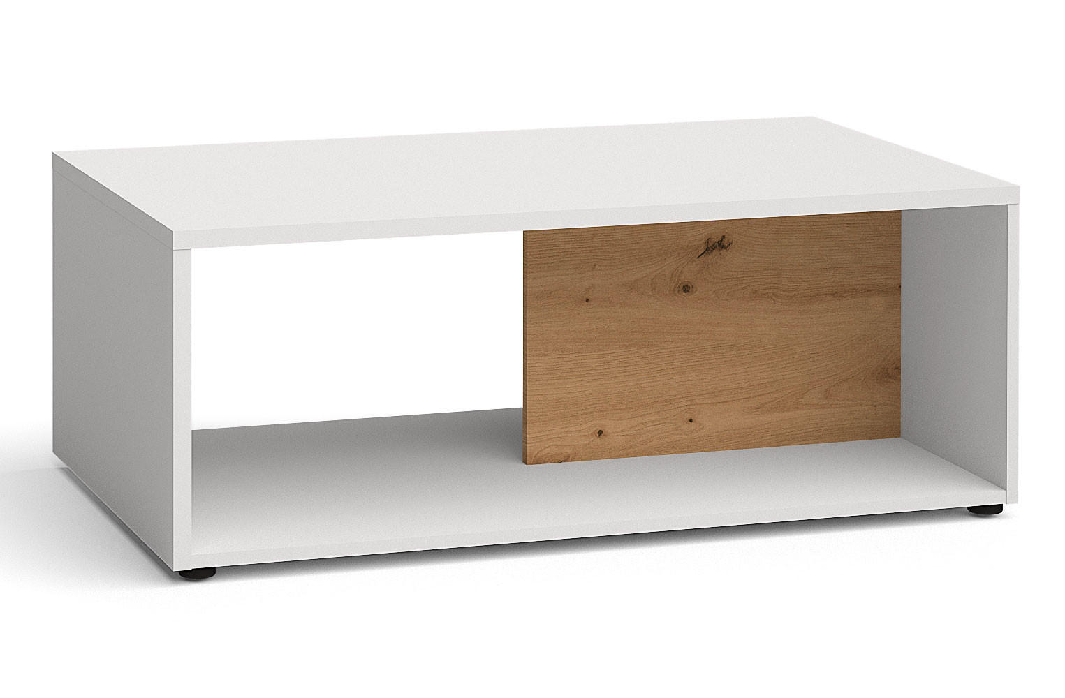 Feldmann-Wohnen Couchtisch Weiß, Braun 110x41x60 cm