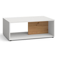 COUCHTISCH Oviedo weiß matt / Artisan Eiche 110 / 60 / 41cm - Weiß/Braun, Holz/Holzwerkstoff (60/110/41cm) - Feldmann-Wohnen