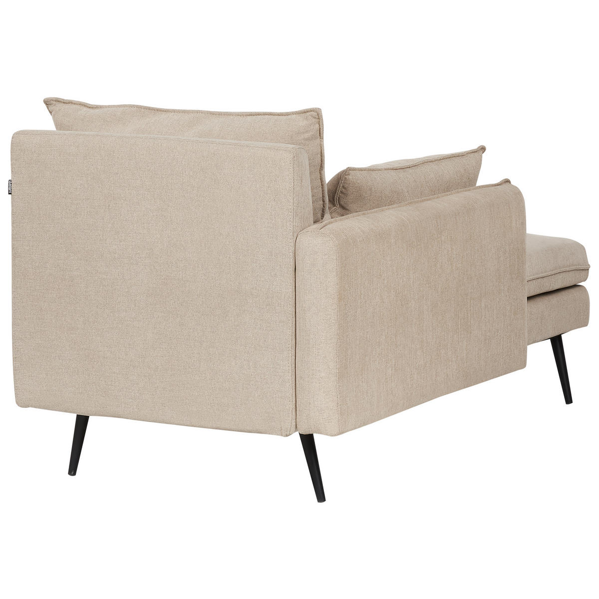 CHAISELONGUE-RECHTSSEITIGE Beige Yerres - Beige/Schwarz, Textil (168/79/87cm) - Beliani