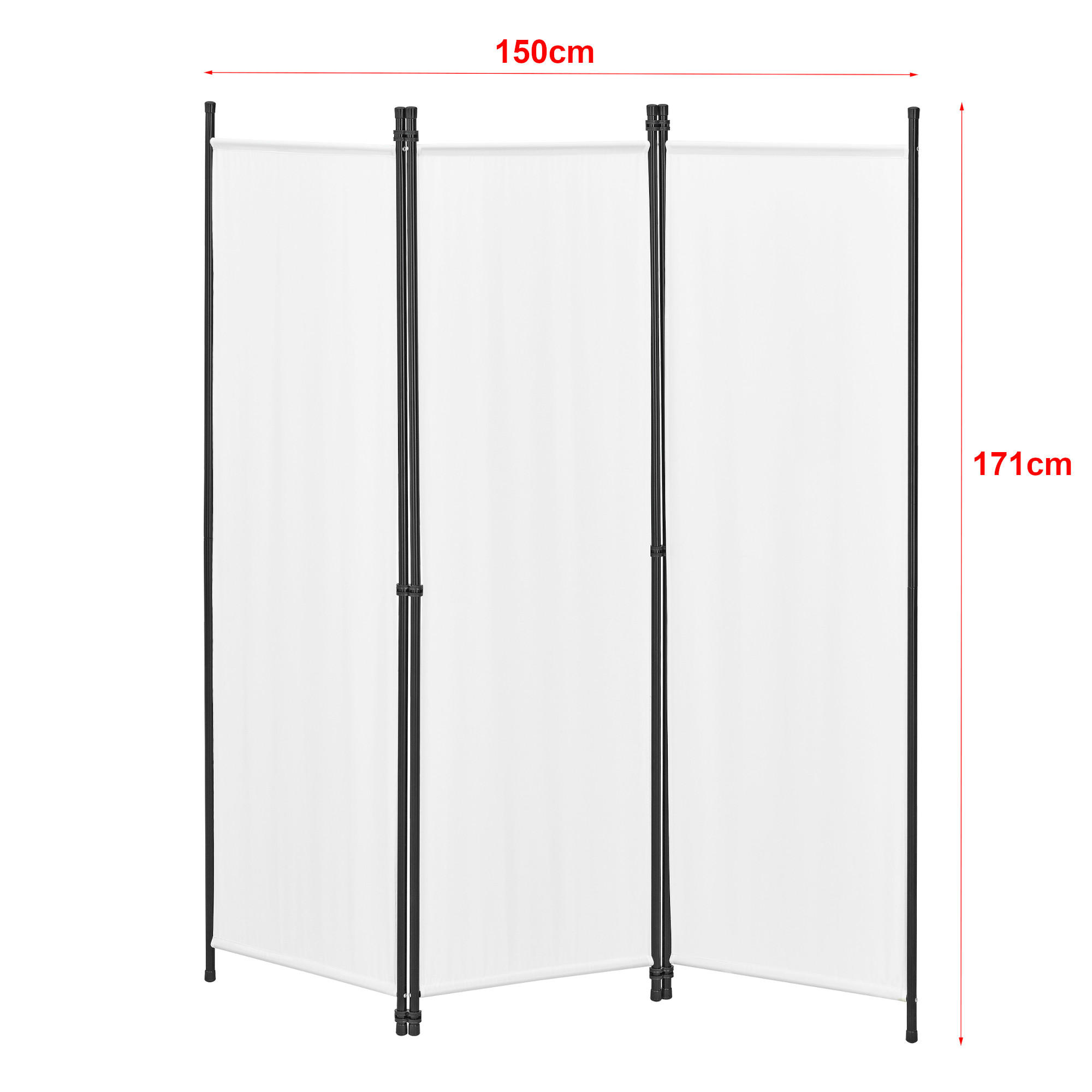SICHTSCHUTZ Huesca - Weiß, Textil/Metall (150/2cm) - [en.casa]