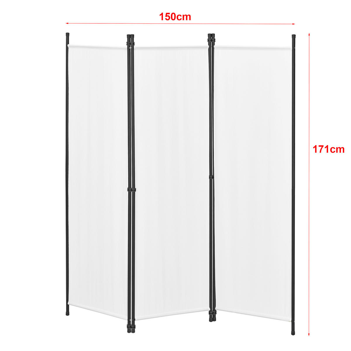 SICHTSCHUTZ Huesca - Weiß, Textil/Metall (150/2cm) - [en.casa]