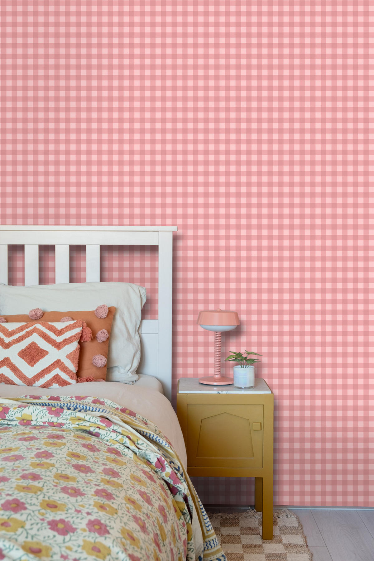 TAPETE Karomuster 50 x 900 cm - Pink, Papier (50/900cm) - ESTAhome