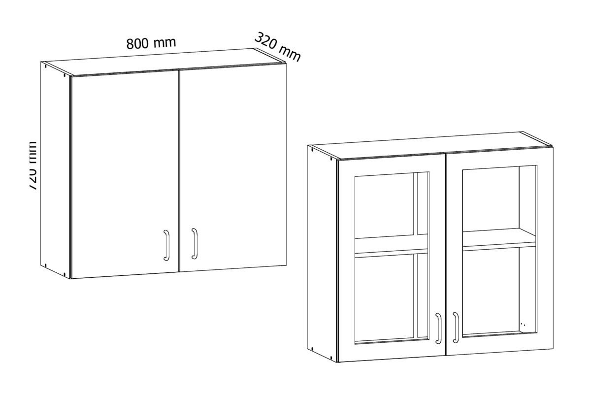 GLASHÄNGESCHRANK G80S – Sycylia Milano – Milano / Walnuss - Walnussfarben, Glas/Holzwerkstoff (80/72/32cm) - ROYAL24_MARKT