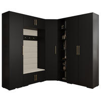 GARDEROBEN-SET 236,7/231,7/47 - Beige/Goldfarben, Holz/Kunststoff (181.7/236.7/47cm) - Abiks Möbel
