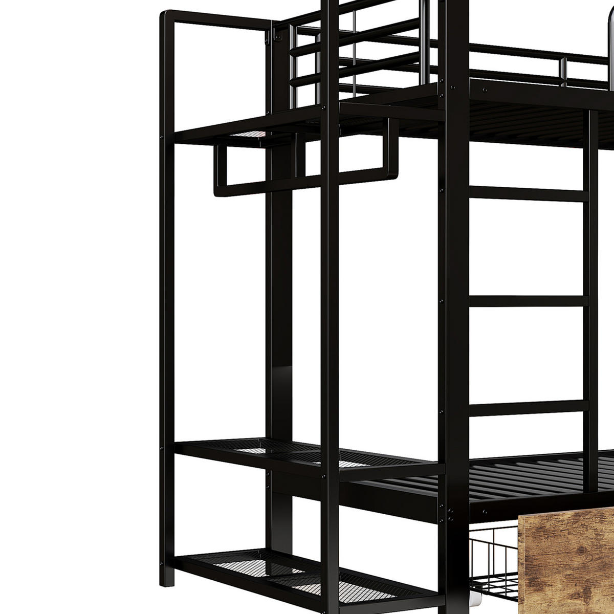 ETAGENBETT Metall Schwarz - Schwarz, Metall (90/200cm) - ComfortXL