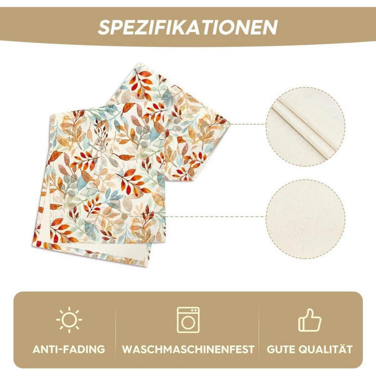 TISCHLÄUFER Herbst Blätter Orange 40 x 100 cm - Multicolor, Textil (100/40/1.5cm)