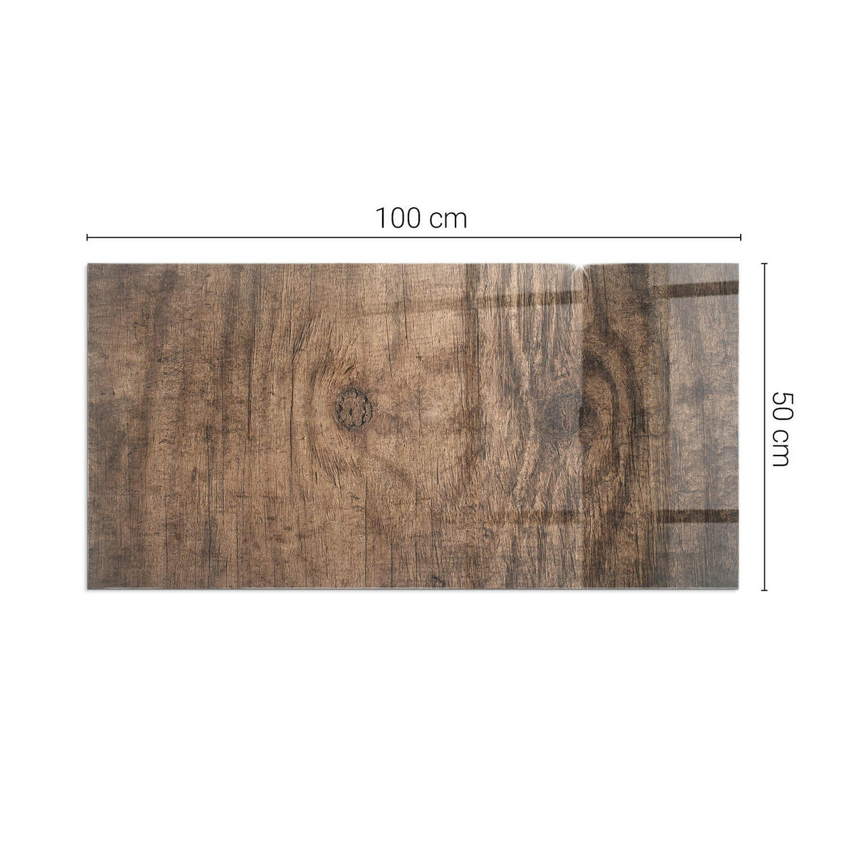 GLASPLATTE für Kamin 100x50 cm - Braun, Glas (100/50/0.4cm) - TULUP