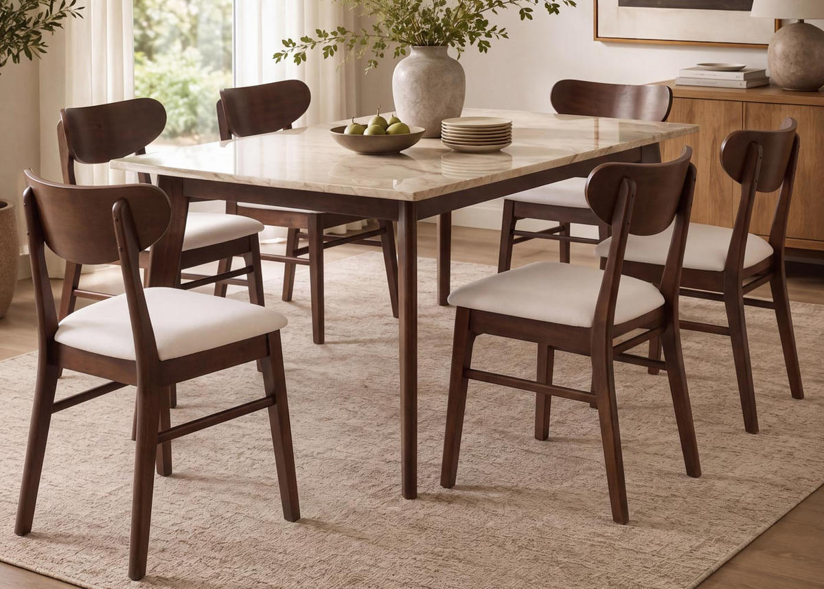 ESSZIMMERSTUHL Braun, Cremeweiß 2er-Set - Creme/Braun, Holz (45/79/49cm) - Jamb