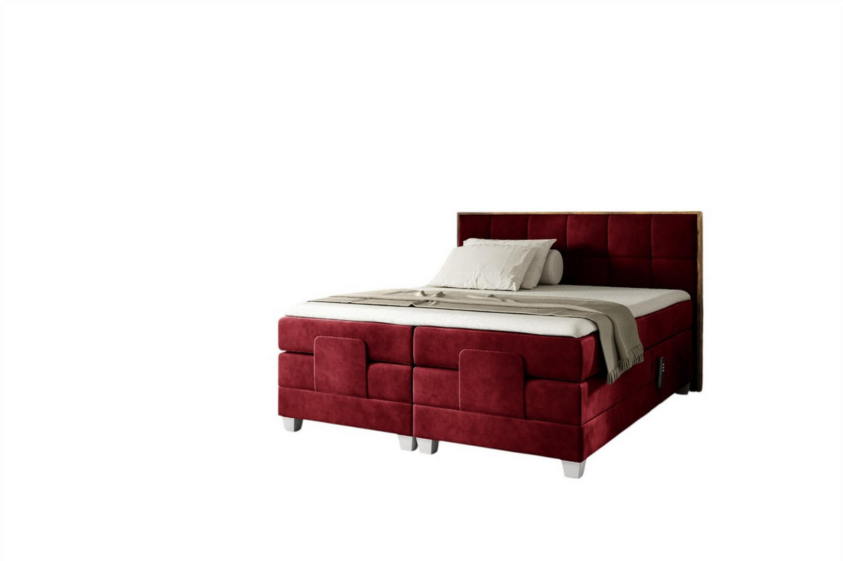 BOXSPRINGBETT Elektrisch Henry - Rot, Holzwerkstoff/Textil (180/200cm) - Fun Möbel