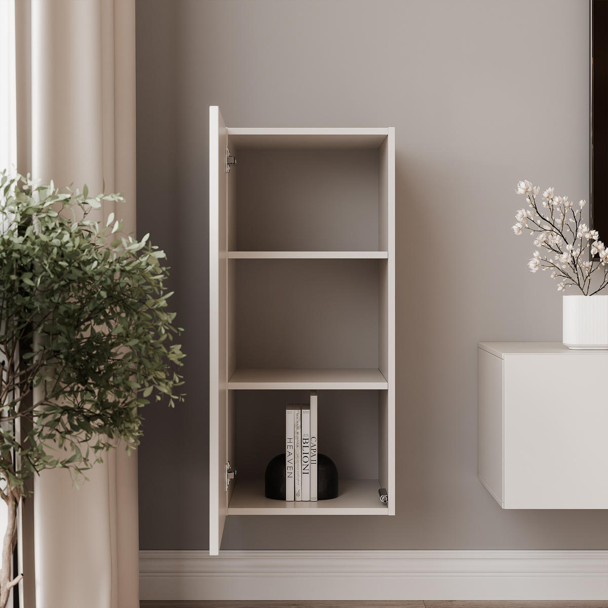 HÄNGESCHRANK ANGEL LINE 40/40/90 cm Kaschmir - Kaschmir, Holzwerkstoff (40/90/40cm) - Idohome