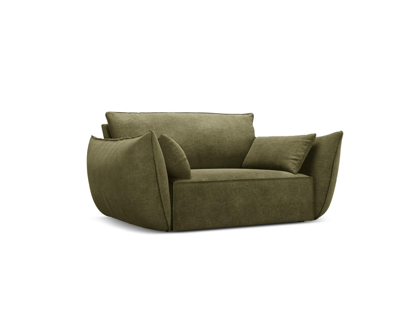 SESSEL Kaelle aus Chenille-Stoff grün - Grün, Textil (100/85/128cm) - Micadoni