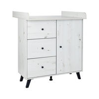 WICKELKOMMODE Lavea Landhausstil White Oak - Schwarz/Weiß, Holzwerkstoff/Kunststoff (88/100/75cm) - arthur berndt