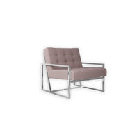 LOUNGESESSEL Duban Rosa Bouclé-Stoff - Pink/Silberfarben, Holz/Textil (84/81/89cm) - S-Style Möbel