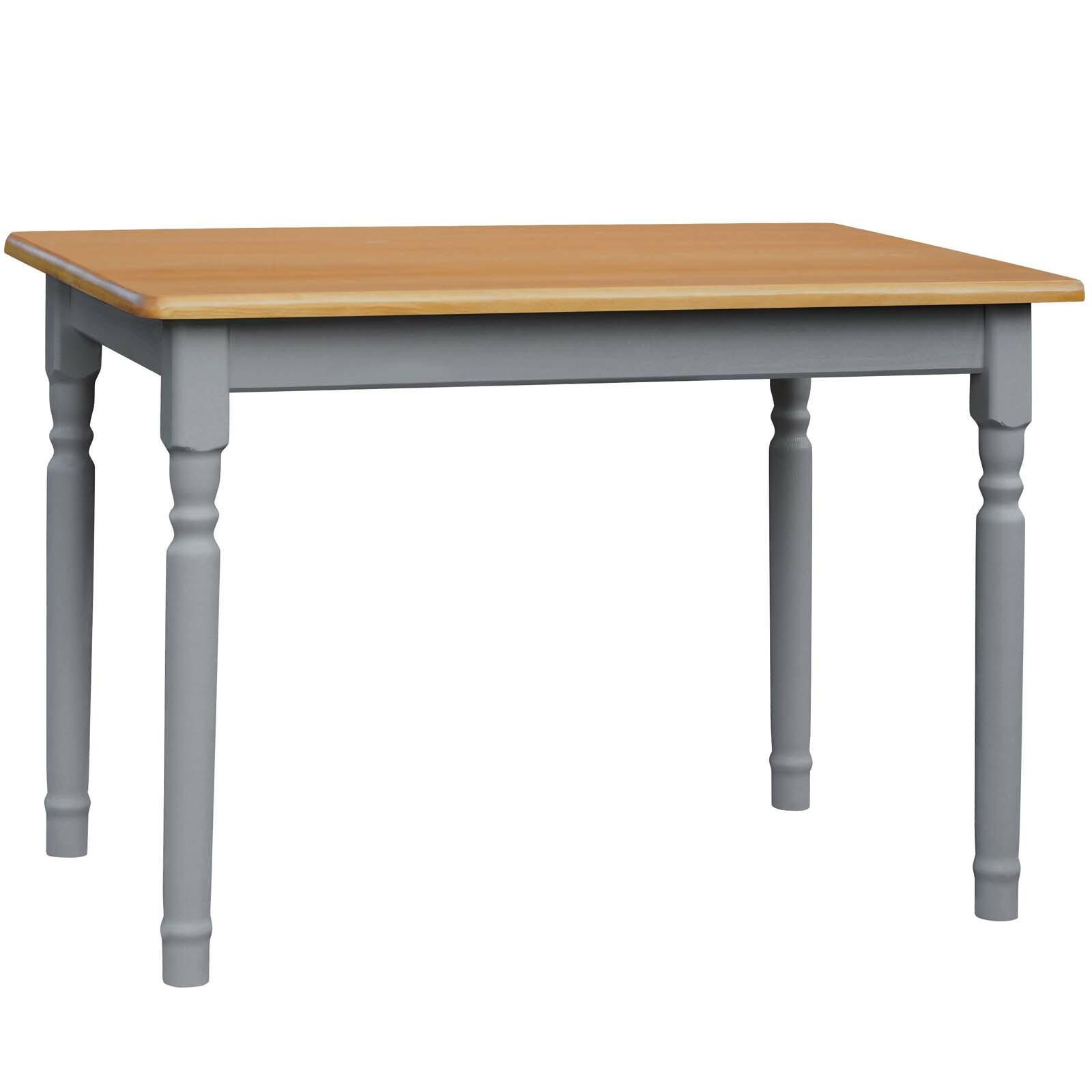 KOMA Esstisch KM708650 aus massivem Kiefernholz, 90 × 90 cm, Grau / Erle gebeizt - Grau, Holz (90/75/90cm) - Koma