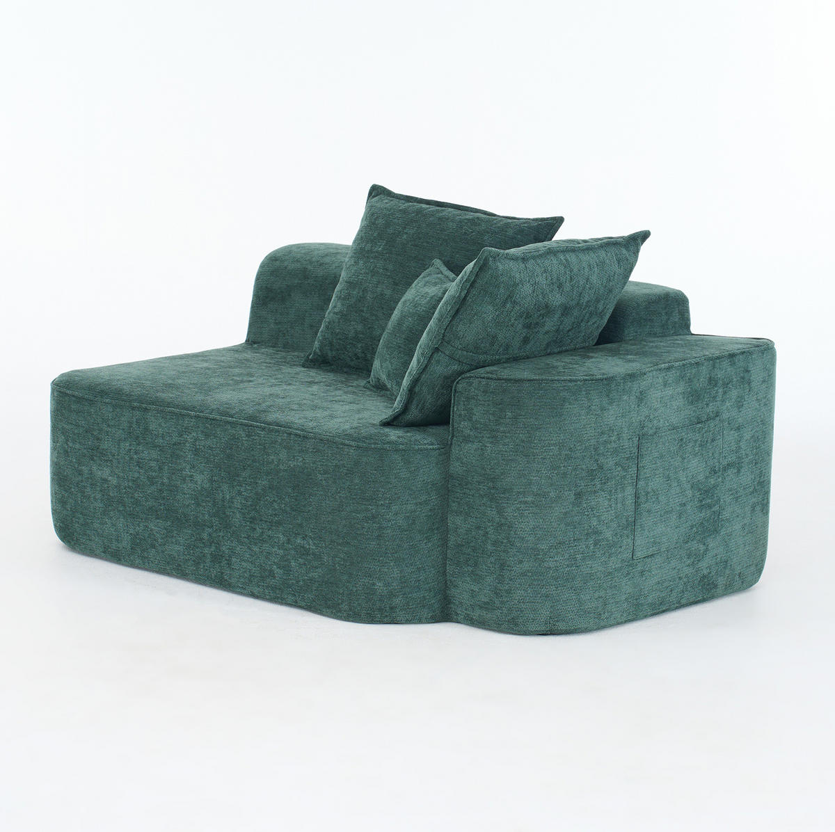 DVOUMÍSTNÁ pohovka 105 cm zelená z chenillu bez montáže se postranními kapsami - zelená barva, textil (95/65/150cm) - OKWISH