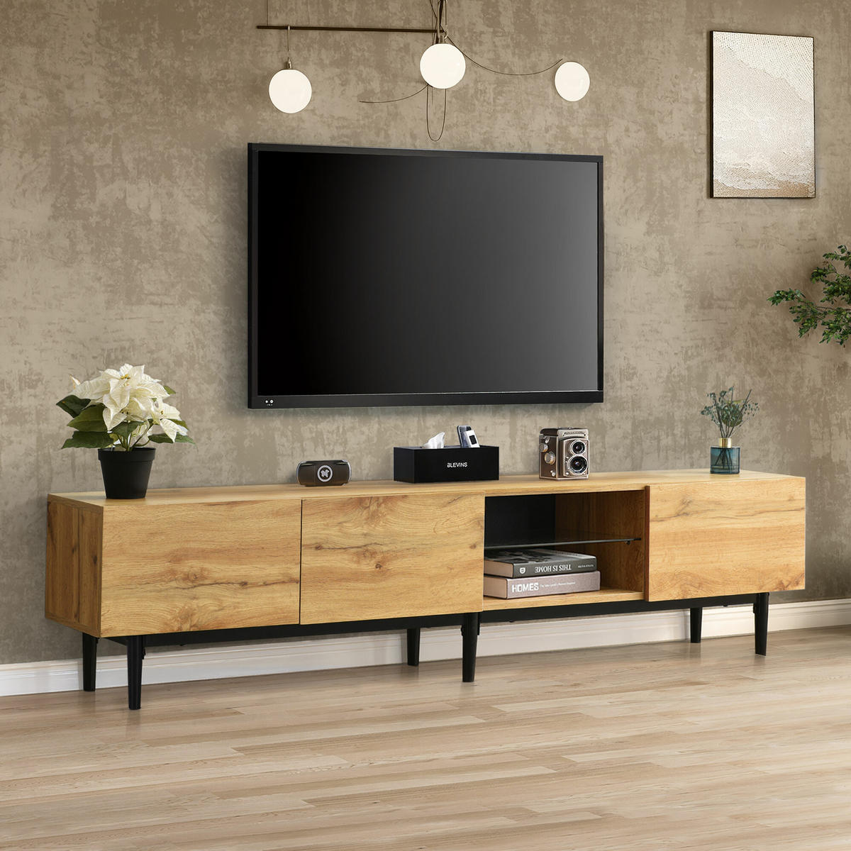 TV-MÖBEL Braun 175 /31 /41 cm - Braun, Holz (31/41/175cm) - Urban Meuble
