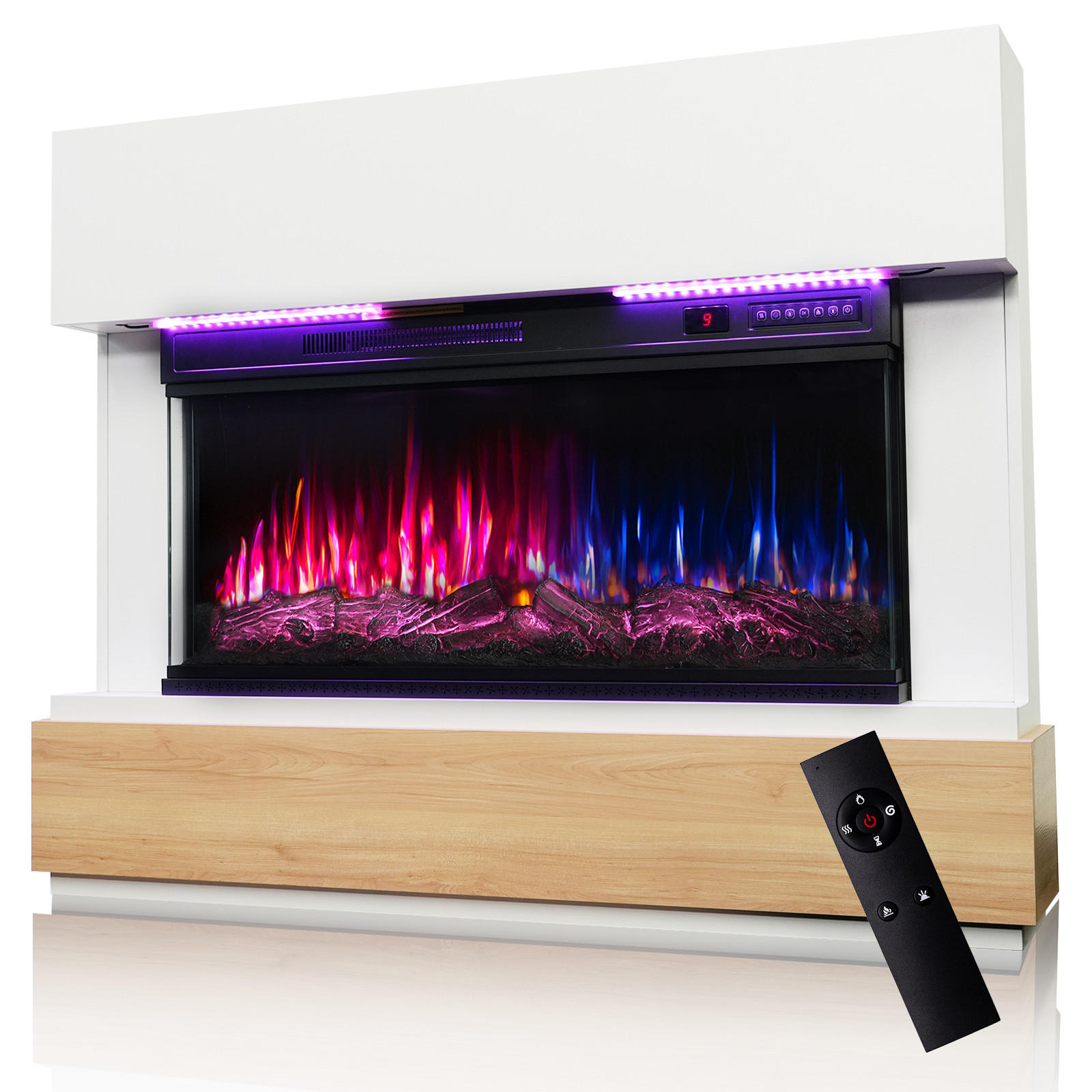 Homavo Elektrokamin Weiß 91.44x46x15 cm