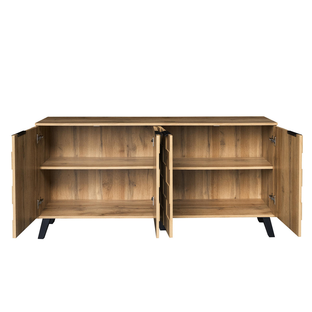 SIDEBOARD in Eiche Optik Stil mit 3 Türen, 160.5/35.5/78cm - Braun, Holzwerkstoff (35.5/78/160.5cm) - Urban Meuble