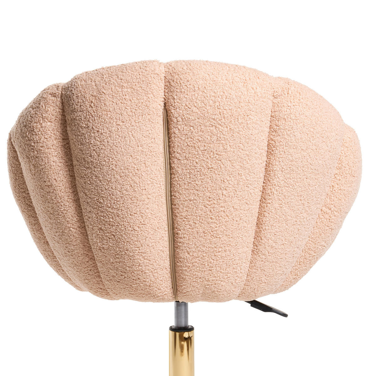 SCHREIBTISCHSTUHL Bouclé Pfirsichrosa Annabelle - Pink, Textil (66/81/39cm) - Beliani
