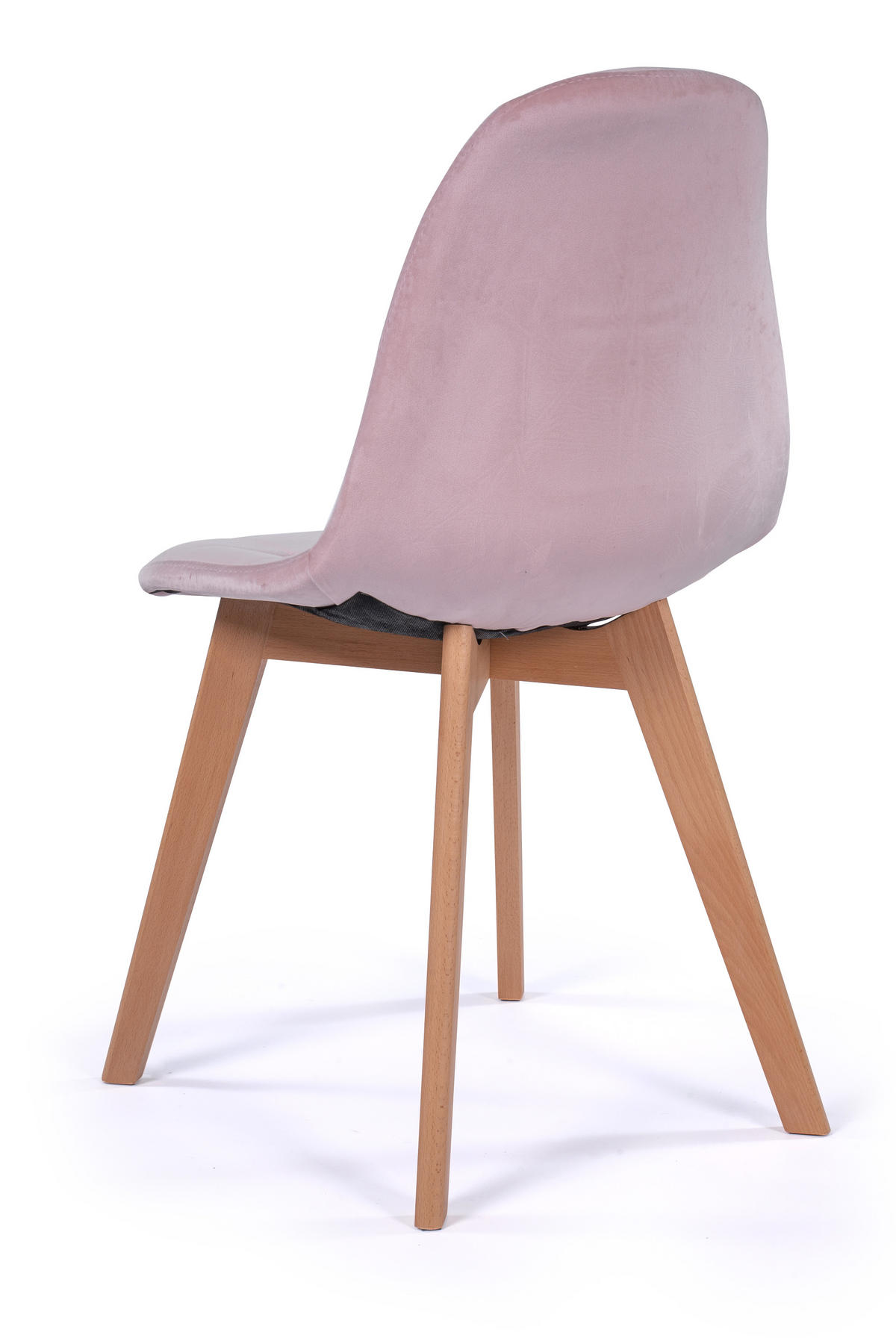 STUHL VEGAS im skandinavischen Stil - rosa - Samt Velours - Rosa/Naturfarben, Holz/Kunststoff (47/86/42cm) - NEW HOME