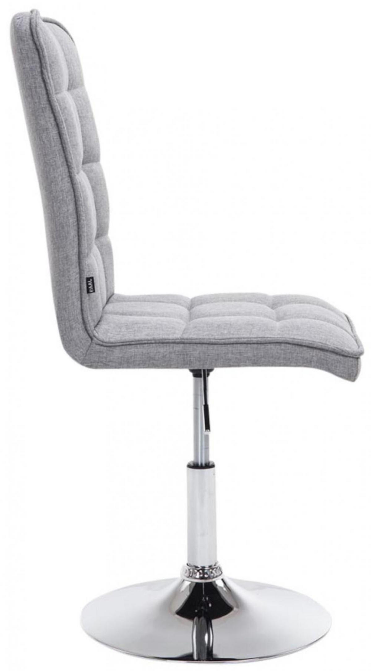 ESSZIMMERSTUHL 2er Set Stoff hellgrau - Chromfarben/Hellgrau, Textil/Metall (43/90/56cm) - CLP