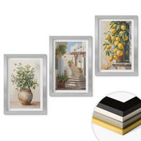 WANDBILDER 3er Set - 20x30 cm Silberner Rahmen - Zitronenblumen im Topf, Straßen - Silberfarben, Kunststoff (20/30cm) - ArtPrintCave